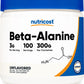 Nutricost Beta-Alanine 300g – Pure, Unflavored, 100 Doses