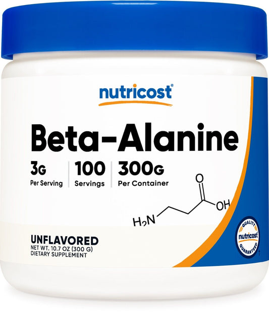 Nutricost Beta-Alanine 300g – Pure, Unflavored, 100 Doses