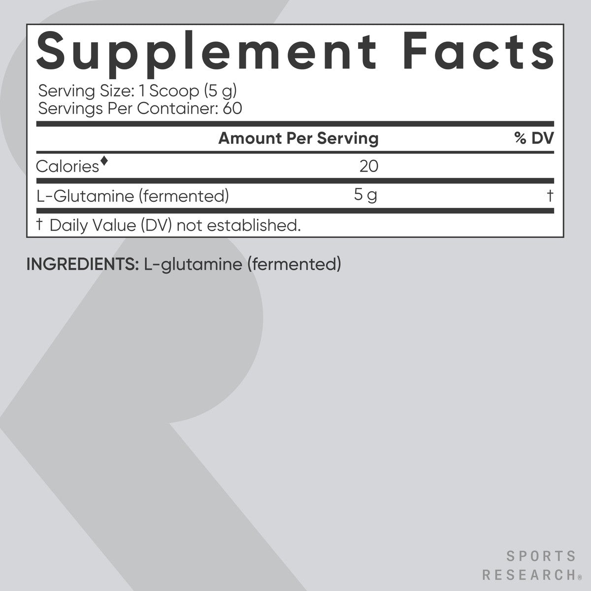SR L-Glutamine 5g – Recovery, Immunity and Gut Health
