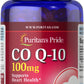 Puritan's Pride CoQ10 100mg Q-SORB – 120 Cápsulas | Suporte Cardíaco e Energia Celular