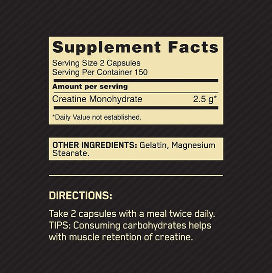 Optimum Nutrition Creatina Micronizada 2500mg – 300 Cápsulas