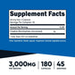 Nutricost Creatina 3.000mg – Cápsulas de Alta Potência para Força e Crescimento Muscular (180 unid.)