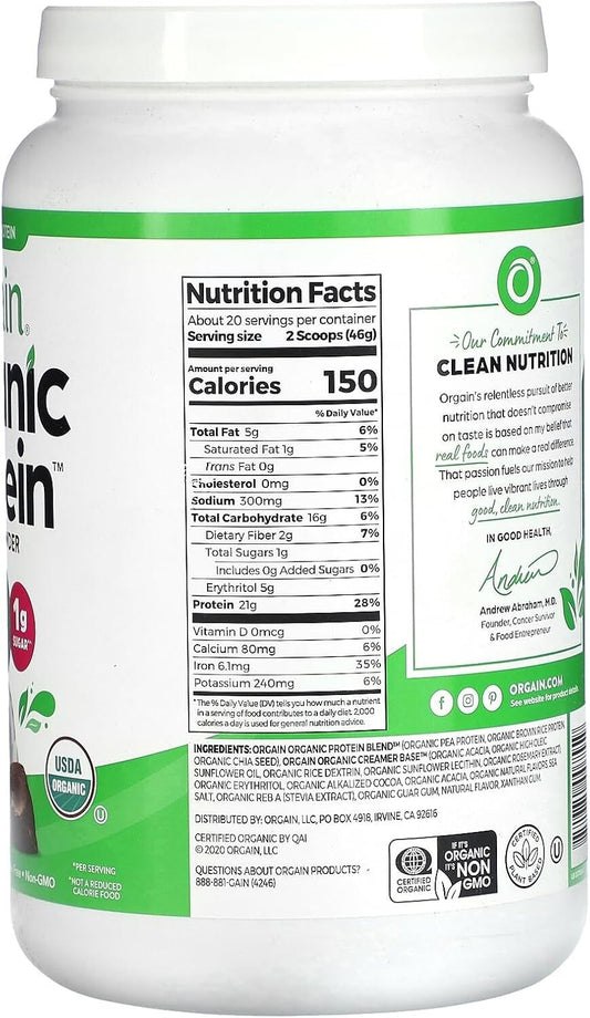 Orgain Vegan Protein Powder 920g – Chocolate Coconut | Plant-Based & Organic