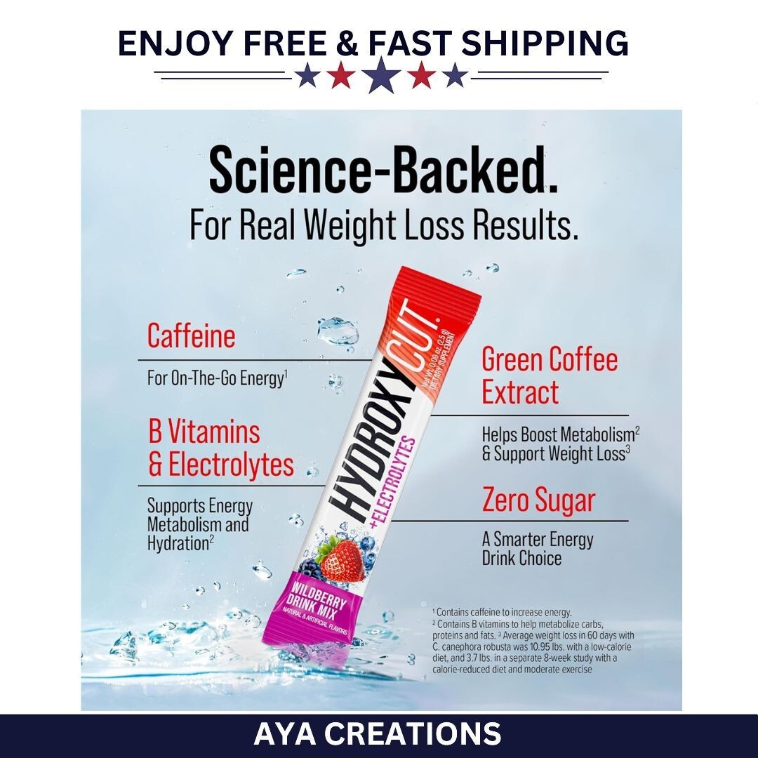 Hydroxycut Drink Mix 21 Sachets Wildberry | Zero Calorie Energy Supplement with Caffeine and Green Coffee
