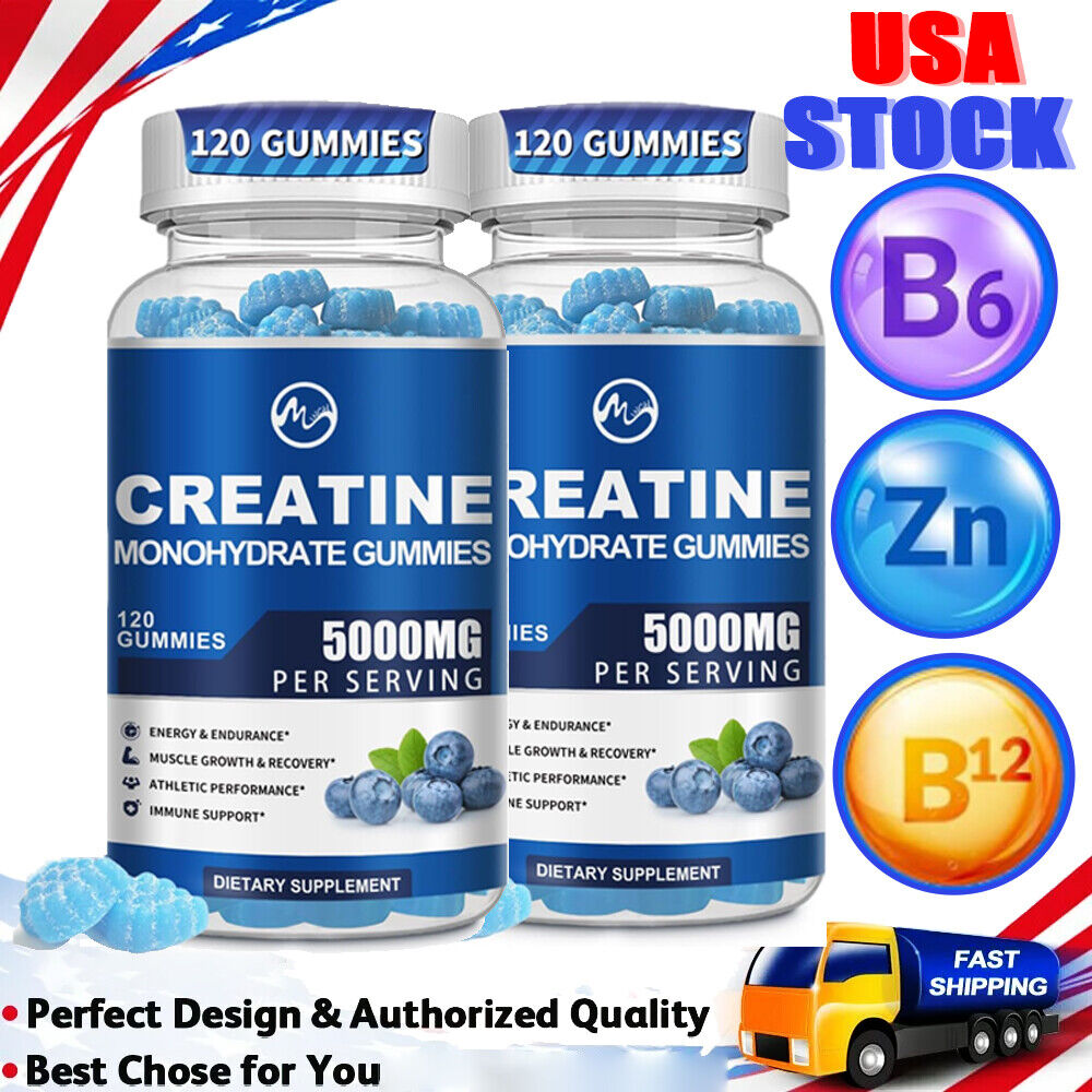 Creatine Monohydrate Blueberry Gummies - Enhance Brain Function + Build Muscle