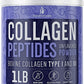 Peptídeos de colágeno em pó proteína hidrolisada tipos 1&3 suplemento antienvelhecimento 1 lb-