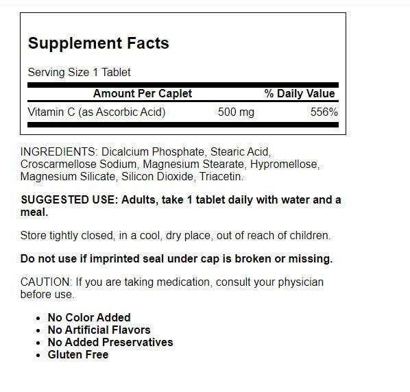Vitamin C 500mg Nature Made – 100 Tablets Antioxidant