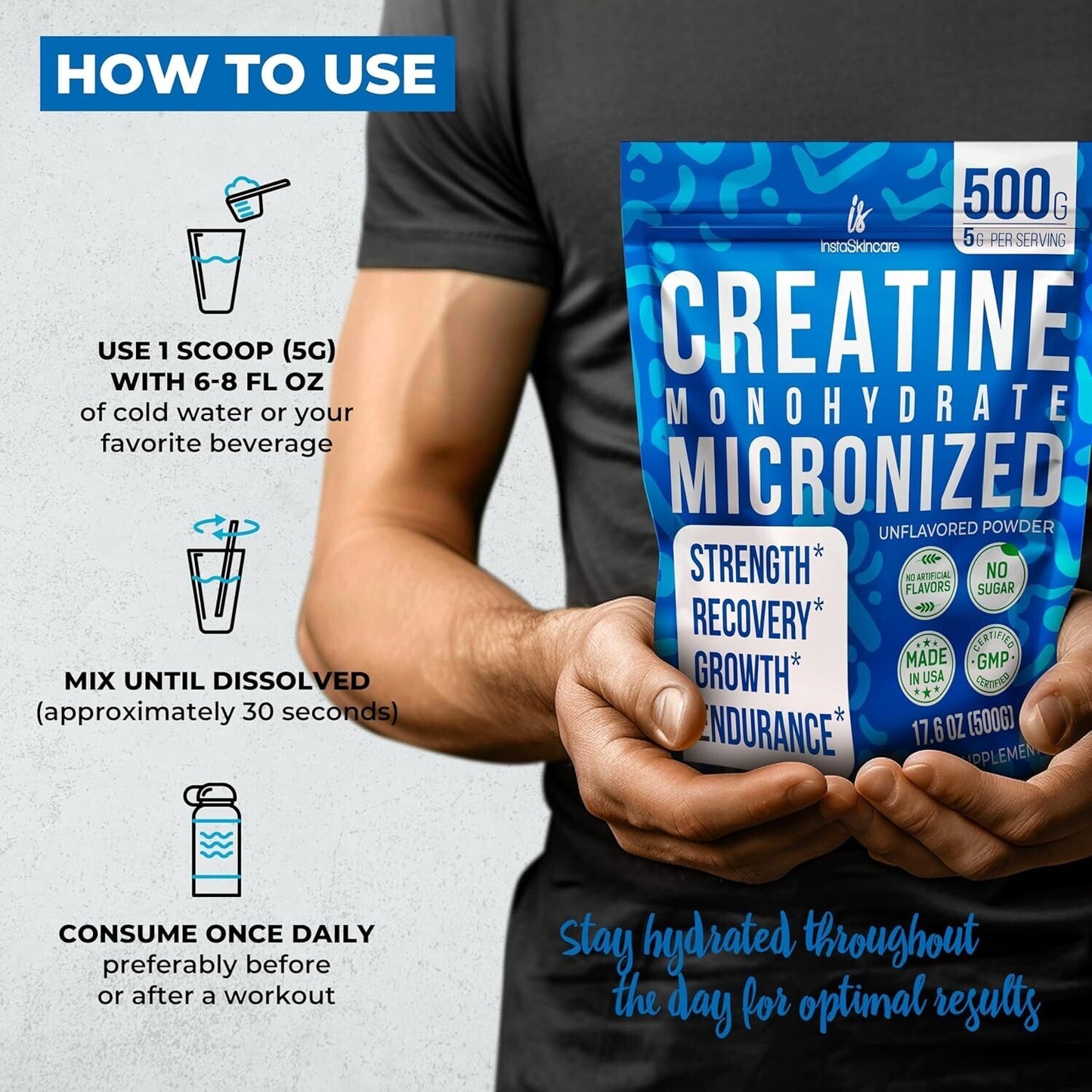 InstaSkincare Creatine 1.1 lb – Muscle Performance Support