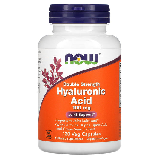 Now Foods Ácido Hialurônico 100mg – 120 Cápsulas Vegetais GMP