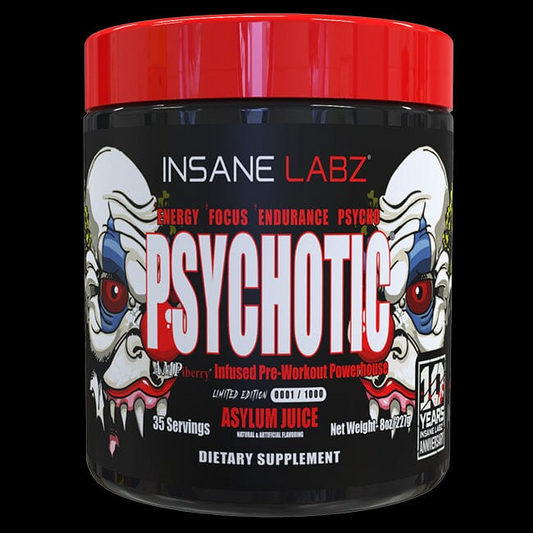 INSANE LABZ PSYCH-O-TIC Pré-Treino Potência Foco Energético Resistência 35 Porções-